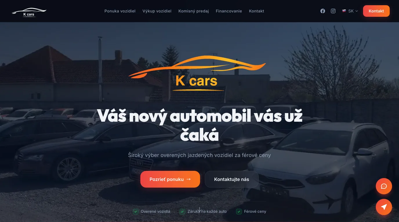 A luxury car in a showroom — visualization of the KCars car dealership.