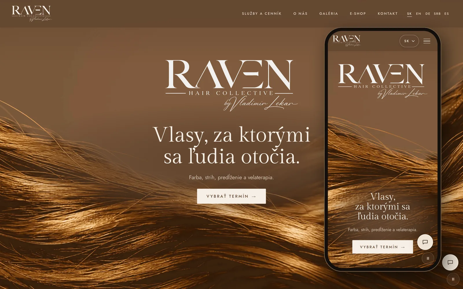 Úvodná stránka ravenhair.eu — RAVEN Hair Collective